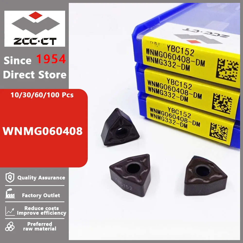 ZCC.CT Original WNMG060408 External Turning Tool Carbide Inserts CNC Lathe WNMG 060408 Cutting Turning Tools