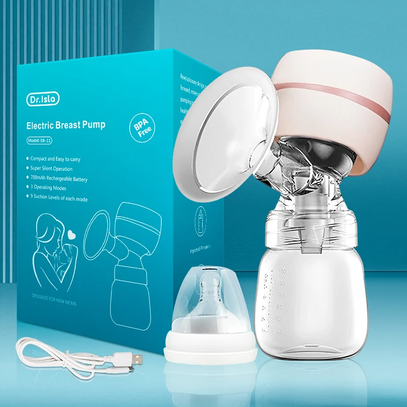 Dr.isla Portable Electric Breast Pump USB Chargable Silent Portable Milk Extractor Automatic Milker Comfort Breastfeeding