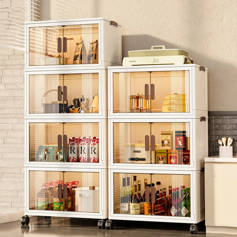 Household Cabinet Organizer - Multi-layer Kitchen and Bathroom Storage Drawers, Plastic Storage Cabinets with Wheels