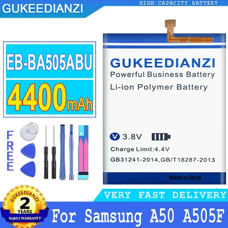 4400mAh GUKEEDIANZI Battery EB-BA505ABU For SAMSUNG Galaxy A50 A505F SM-A505F A505FN/DS/GN A505W A30s A30 Big Power Bateria