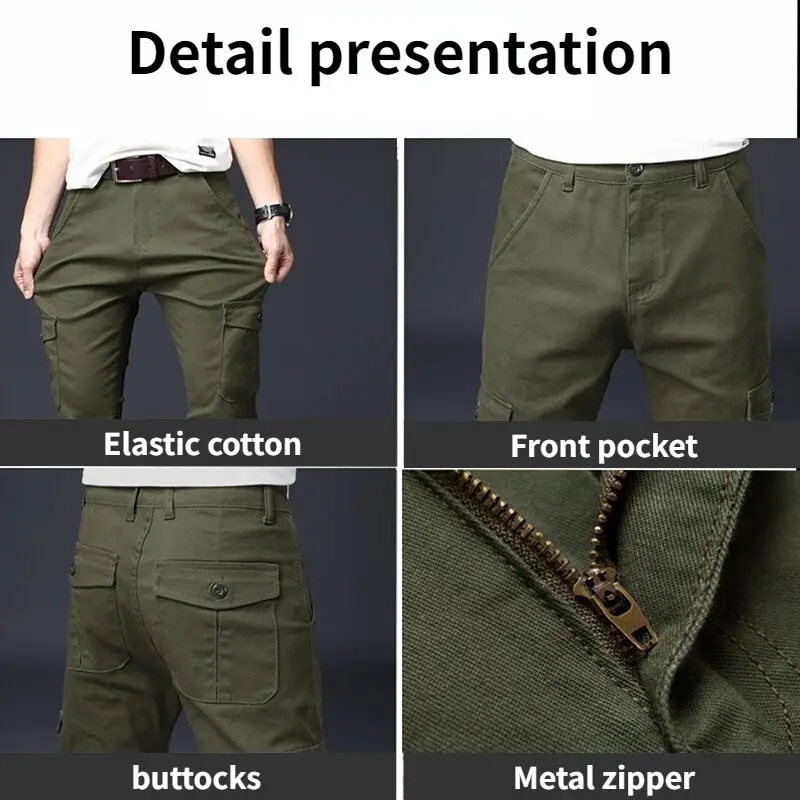 2023ใหม่ผู้ชายกางเกงหลวมกางเกงยุทธวิธีกางเกง Multi-Pocket Casual กางเกง Pantalon Homme ชายผ้าฝ้ายทหาร overalls