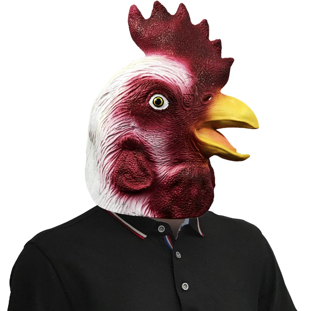 Erwachsenen-Latex-Huhn-Tierkostüm-Maske – Detail 1