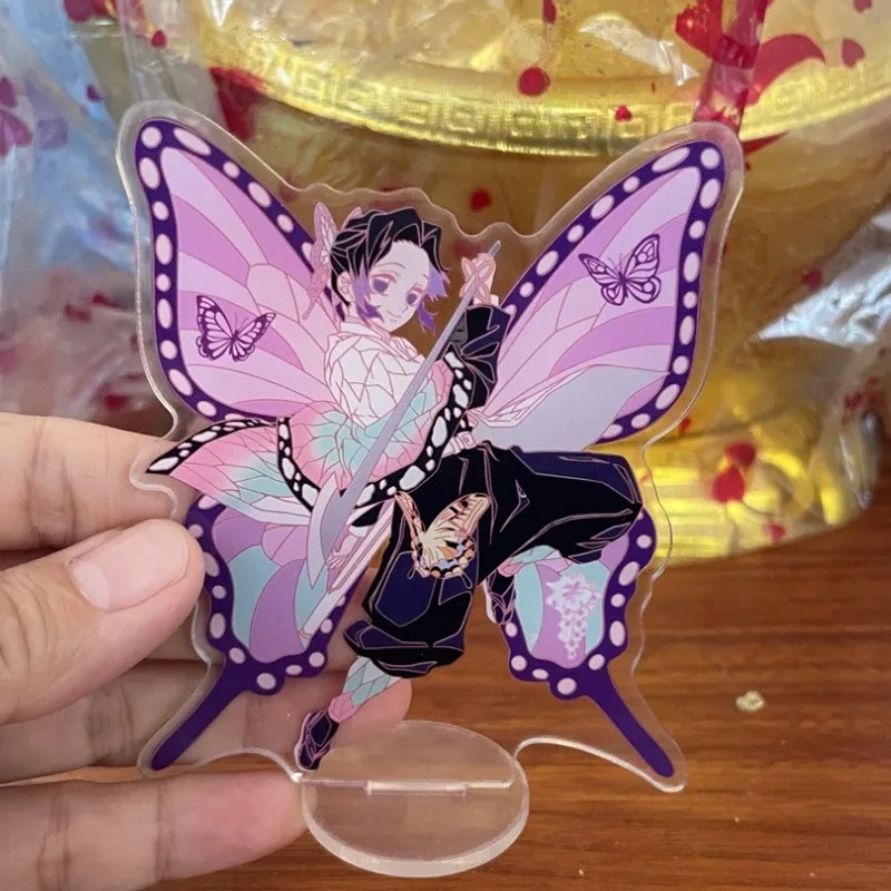 شيطان القاتل الاكريليك الحلي Kochou Shinobu أنيمي عمل أرقام السلع سيارة سطح المكتب الديكور نموذج ألعاب أطفال هدية عيد ميلاد