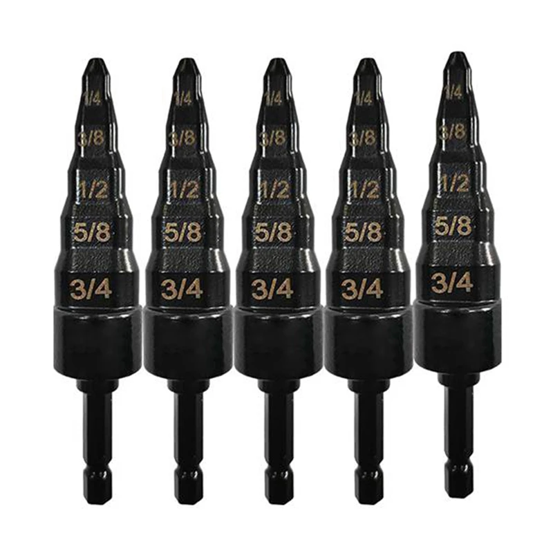 Air Conditioner Copper Pipe Expander Swaging Drill Bit Swage Tube Expander Soft Copper Tubing Tools HVAC Repair B 5Piece