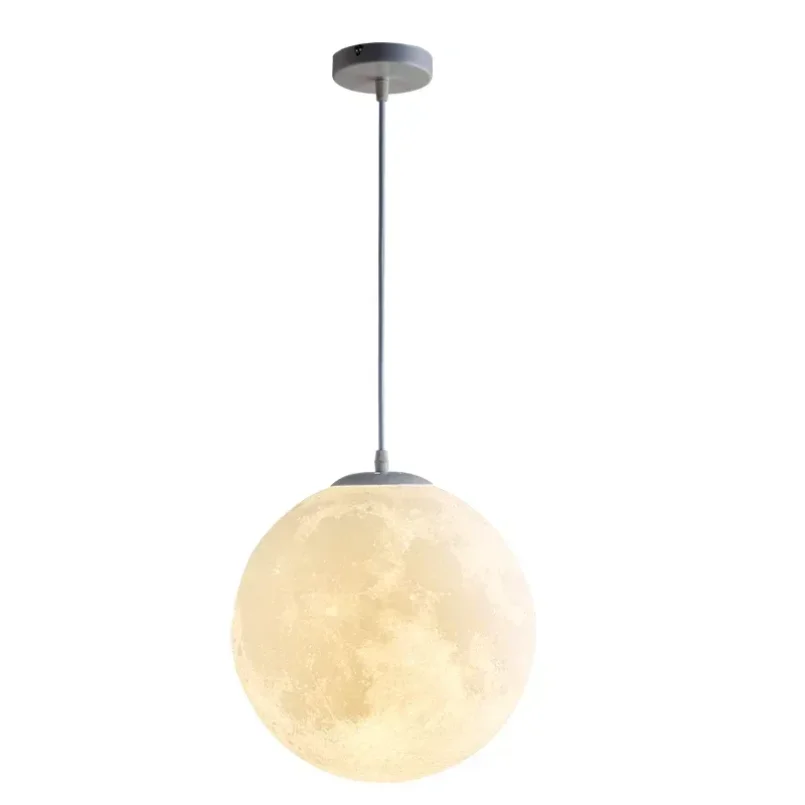 Imagem -02 - Modern 3d Print Ball Moon Pendant Light Pendurado Lâmpada Teto Lustres para Restaurante Loja Café Escadas Casa Decoração Interior