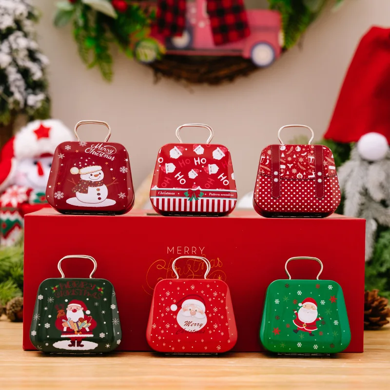 Christmas Decorations Candy Box Children's Gift Small Iron Box Mini Handbag