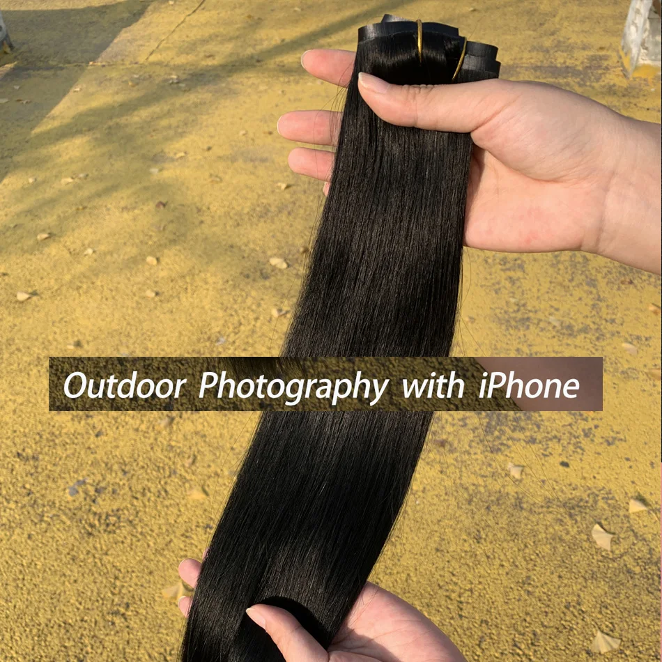 Picture 3: Seamless Clip in Hair Extensions Real Human Hair 7pcs 110 Grams Clip ins Invisible PU Skin Weft Natural Remy Hair for Full Head