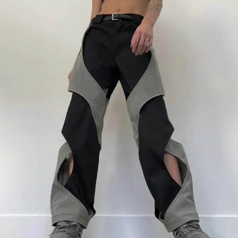 Y2K Women Streetwear Techwear Black Cargo Korean Harajuku Parachute Track Pants Men Sweatpants Wide Leg Joggers Trousers Clothes