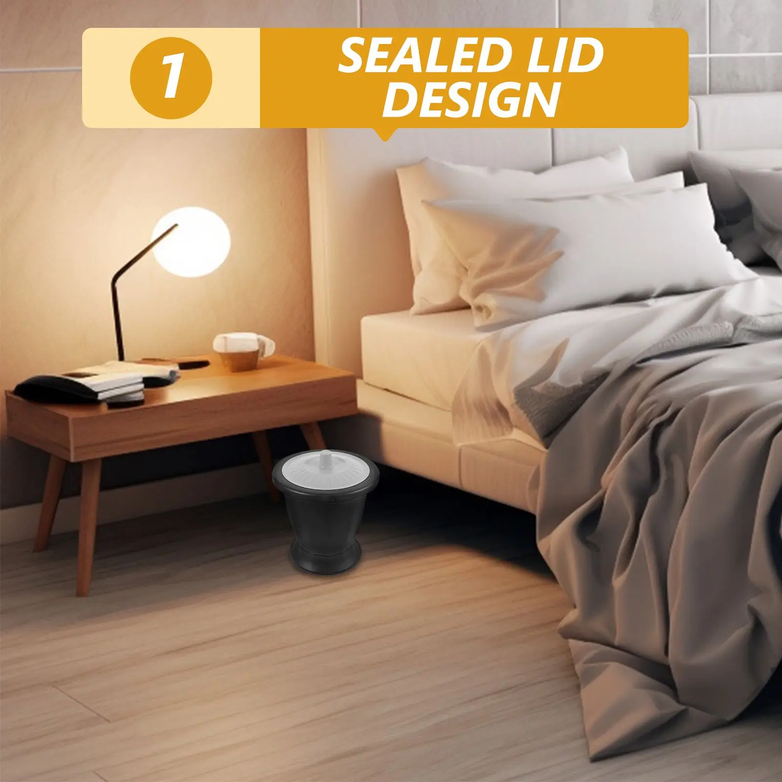 ポータブル大人用小便器つばき高齢者妊娠中のプラスチックトイレポット蓋ハンドル寝室用ブラックグレーカラーチャンバーポット