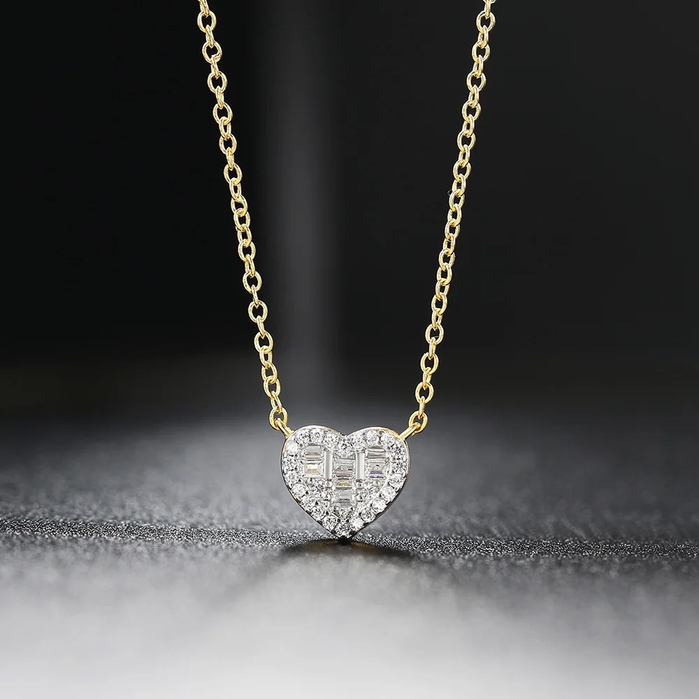 الجمالية قلادة القلائد للنساء الكورية كريستال القلب الذهب اللون الإناث المختنق سلسلة على الرقبة مجوهرات اكسسوارات N564 #2