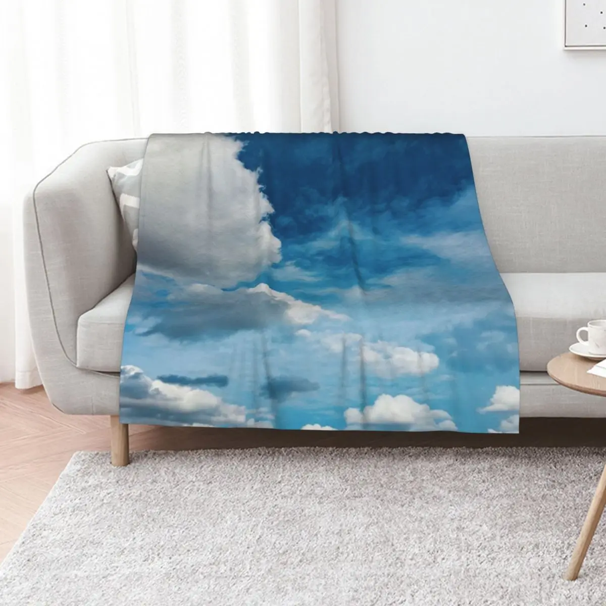 

Blue sky photography series Throw Blanket Picnic Softest halloween Soft Blankets