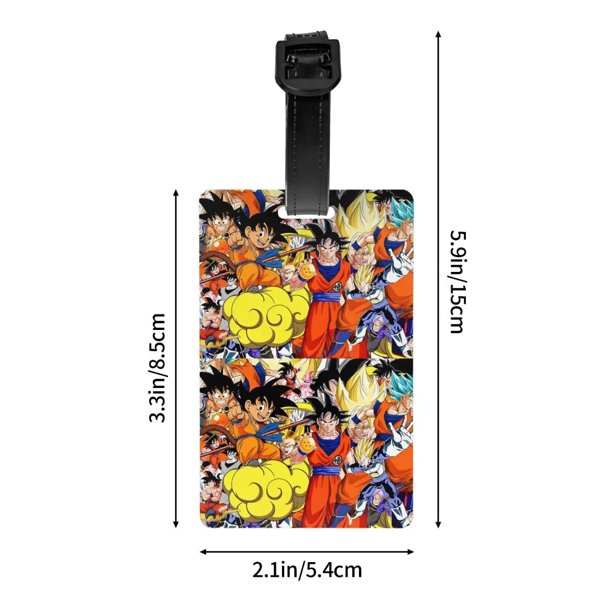 علامة الأمتعة الكرتونية المخصصة من Goku مع بطاقة الاسم، ملصق معرف غطاء الخصوصية Ultra Instinct لحقيبة السفر #4