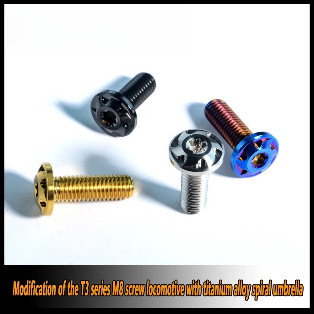 2pcs Titanium alloy flying fancy screw T3 series M8x20/25mm locomotive modification and repair screw