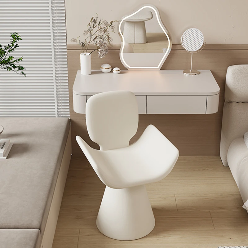 Solid Wood Swivel Chairs Portable Dining Chair Bedroom Makeup Bench Living Rooms Armchair Backrest Nordic Kitchen Furniture