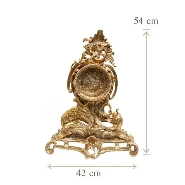 Antique bronze bell and candlestick set Gorgeous vintage finishes, vintage decorative design Luxury classic interior