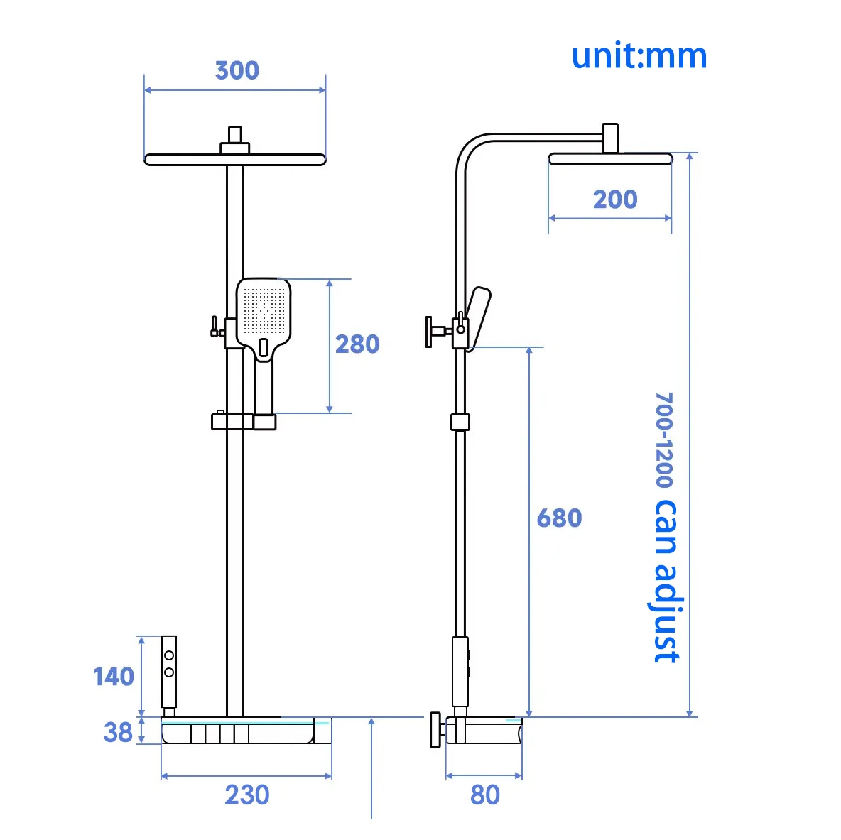 Imagem -06 - Temperature Display Shower Faucet Grupo Torneira de Banheira Fria e Quente com Prateleira do Banheiro Fluxo de Água Produz Eletricidade