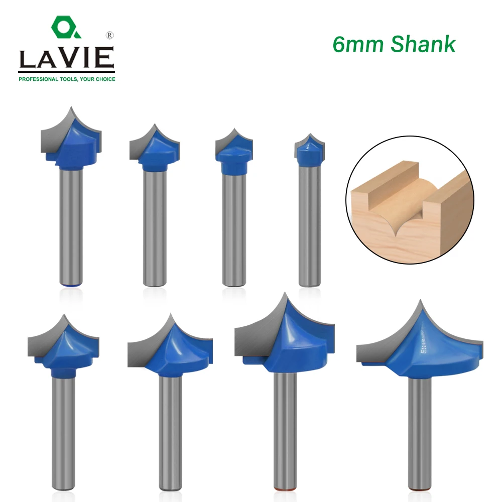 LAVIE-CNC Round Nose Bits, 6mm Shank, Cut Bit Shaker, cortador afiado, ferramentas de carboneto sólido para madeira, C06036, 1Pc