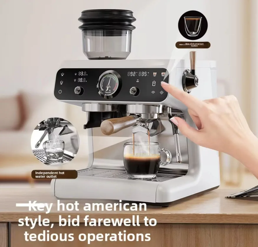 Dual Pump Heating Integrated Coffee Machine with Grinding Function Small Size for  Light Commercial Use