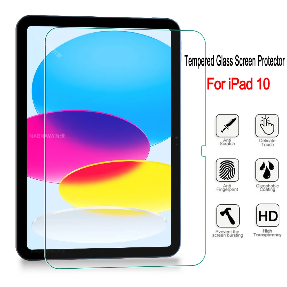 

For iPad 10 Tempered Glass Screen Protector For iPad 10th 10.9 Scratch Proof Screen Protective Film iPad 2022 A2757 A2777 A2696