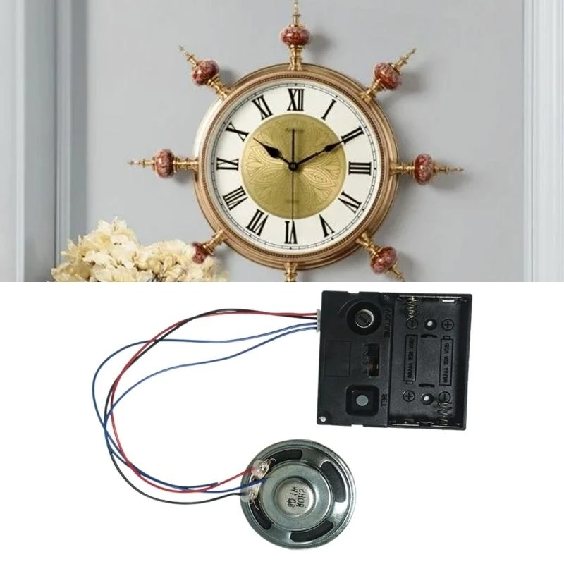 Music Chimes Box Quartzs Clock with Clear Sound Speakers for Time Alerts C7AC