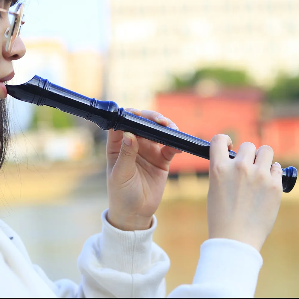 

Clarinet Beginner 8 Hole Woodwind Instruments with Cleaning Stick 8 Hole G Key Flute Whistle Flute Long Flute Plastic Recorder