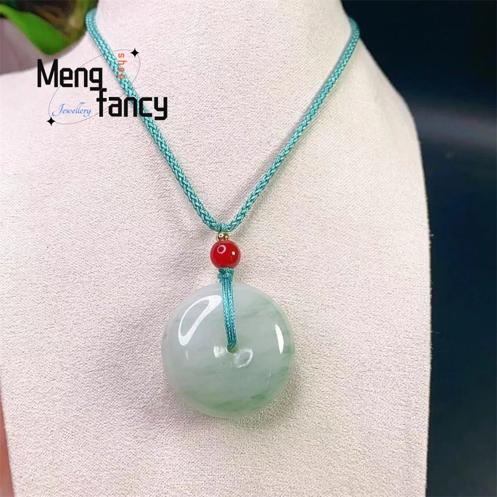 Natural Tianshan Cui Peaceful Buckle Jade Pendant Exquisite Elegant Simple High-grade Best Selling Fashion Jewelry Holiday Gifts