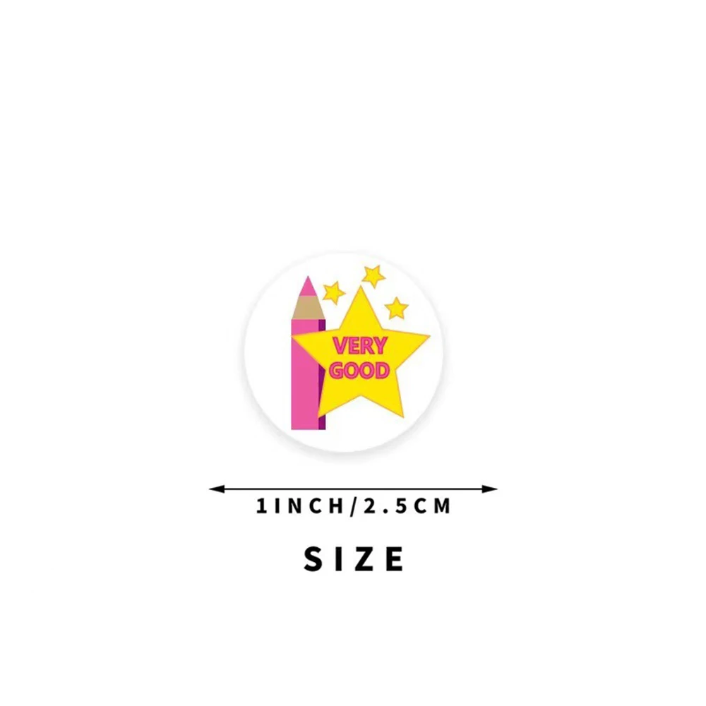 100-500pcs Cute Pencil Reward Sticker For Kids With Star Pattern Classroom Teacher Supplies Kawaii Motivational Children Sticker