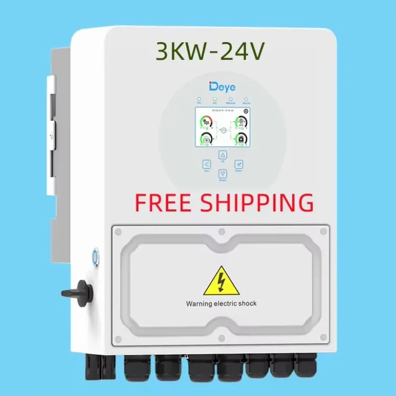 

In Stock deye 3kw Hybrid Solar Inverter 24v Eu Stock Single Phase with Wifi Ip65 Sun-3k-sg04lp1-24-eu