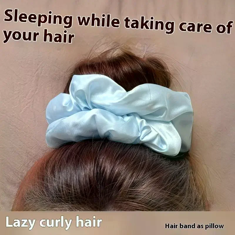 وسادة من الساتان، رباط شعر للنوم، مملوء بالقطن، حبل شعر للأمعاء الغليظة، حلقة فرنسية كلاسيكية للأمعاء الغليظة #3