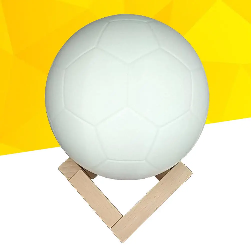 LED ナイトライト 3D プリント フットボール ランプ タッチ コントロール USB 充電ライト 10cm (コールド ホワイトとウォーム ホワイト)
