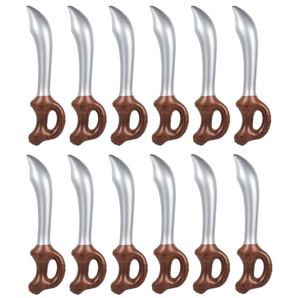 12 Pcs Inflatable Pirate Swords Halloween Toy Sword Party Birthday Inflated Knife for Swimming Pool Cosplay Stage Props