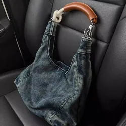 Vintage Denim donna Totes Brand Fashion causale Messenger borsa a tracolla grande capacità femminile Shopper Hobo ascella Bag