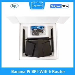 Banana Pi, BPI Wifi 6 Router, TR6560+TR5220 Wifi, SOC Dual Core ARM, Cortec A9 Integrated 5GE PHY RGMII 6 GE MACs, Routing Board