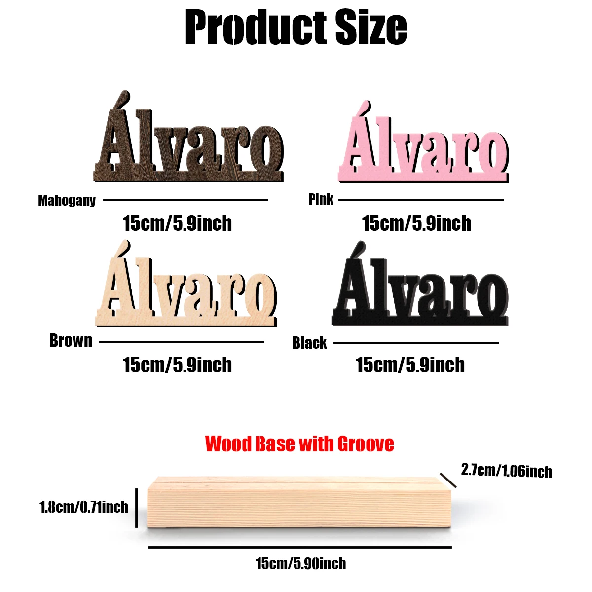 1pc Custom Wooden Name Sign Personalized Freestanding Letter Sign for Tabletop Decor view 5