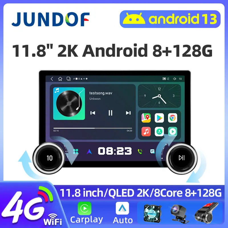 11.8 Inch Screen 2 Din Android 13 Car Radio Navigation Multimedia Player Carplay GPS WiFi Head Unit Autoradio Stereo Car Audio