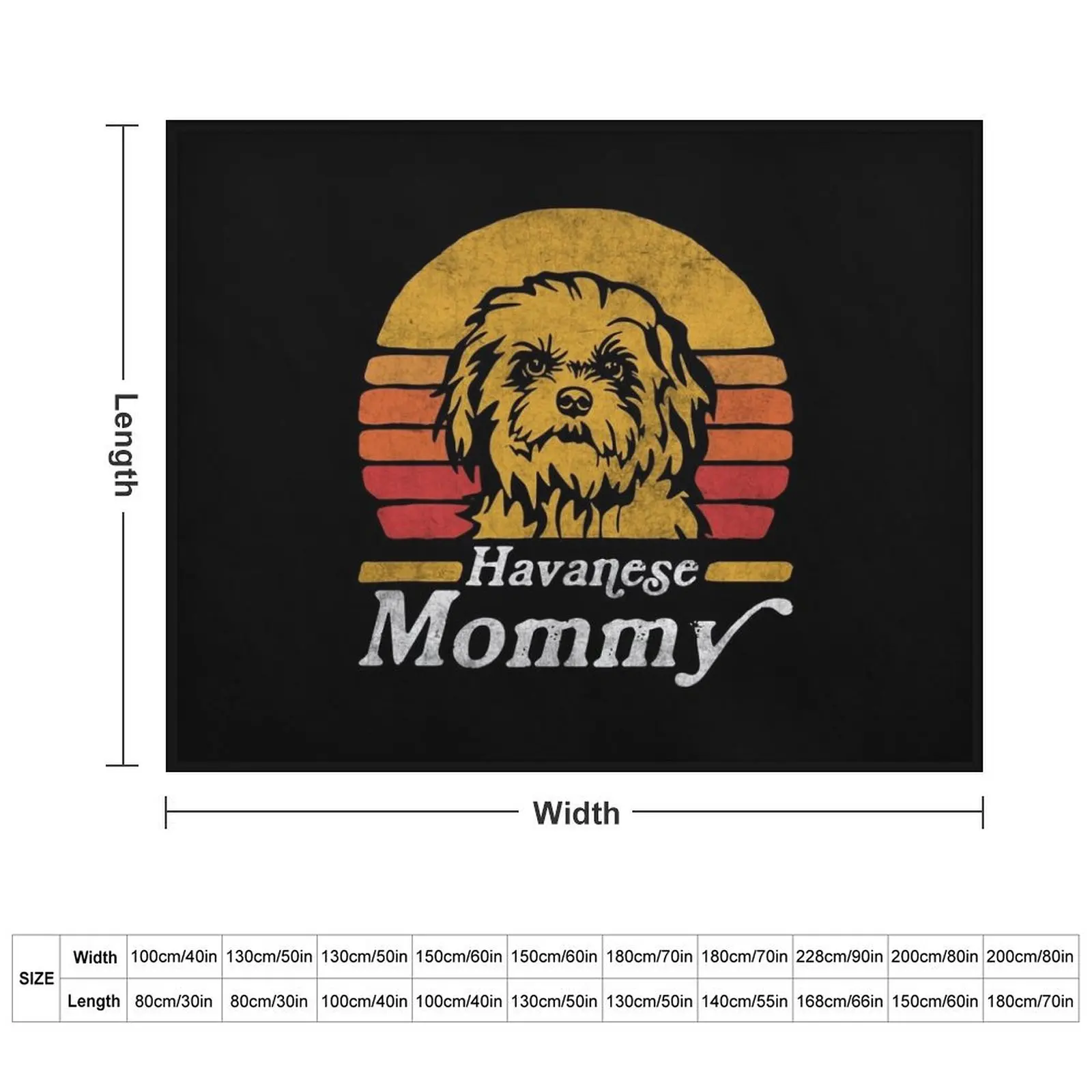 Retro Vintage Havanese Mommy Throw Blanket Luxury Brand Personalized Gift bed plaid Blankets