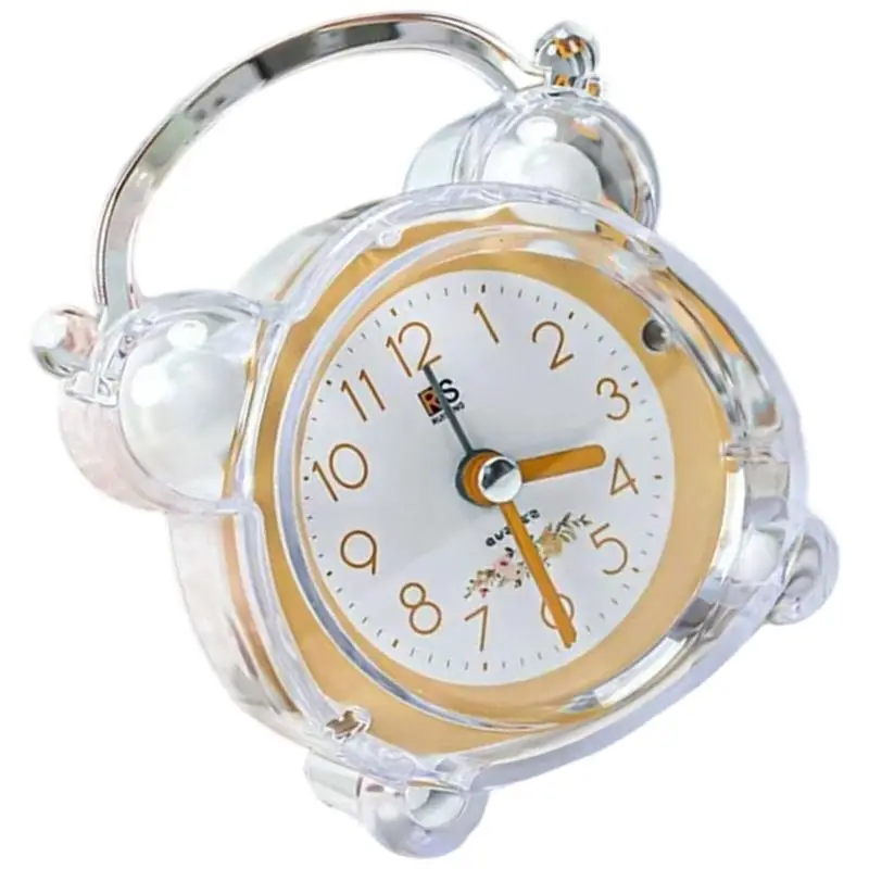 E8BD Cartoon Themed Timekeeping Device Quiet Alarm Clock For Children Room ABS Plastic LED Night Light Bedsides Timepiece