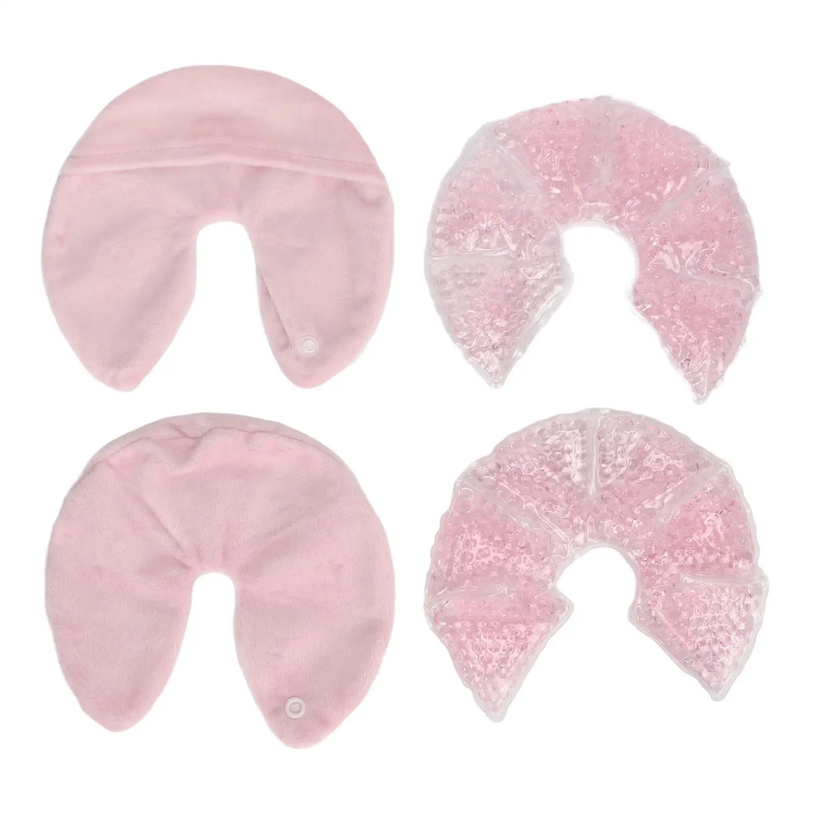 Microwavable Hot Cold Breast Gel Pads - 1 Pair Freezable Relief for engorgement & for swelling - Pink Nursing Accessory