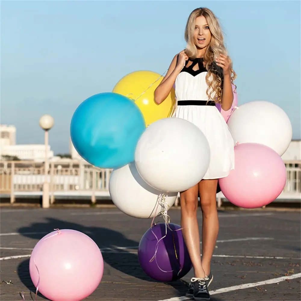 Decoração de fotografia de aniversário redondo inflável doce branco 36 polegadas balões balões decoração balões balão gigante
