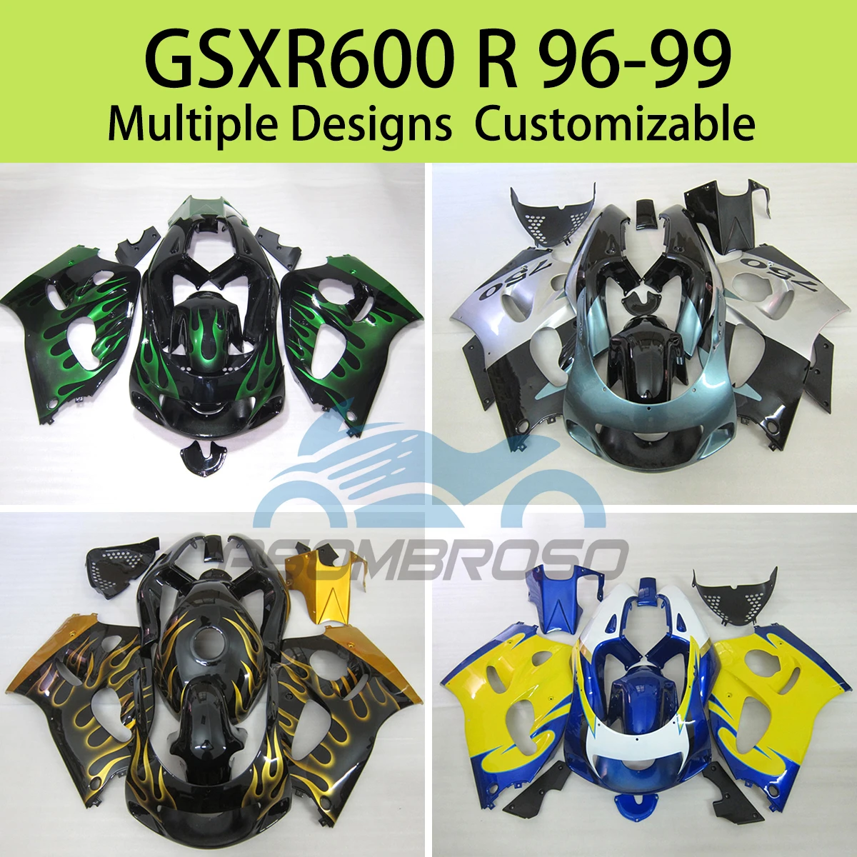 Fairings for SUZUKI GSXR600 R 1996 1997 1998 1999 Injection Motorcycle Aftermarket Faiirng Kit GSXR 600 96 97 98 99