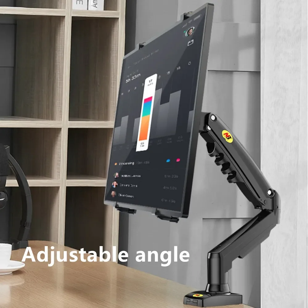 Кронштейн для ЖК-дисплея 17-27 дюймов, регулируемая основа для компьютерного телевизора, настольная поворотная металлическая подставка, инструмент для обучения офисных игр, стопорный зажим для ПК