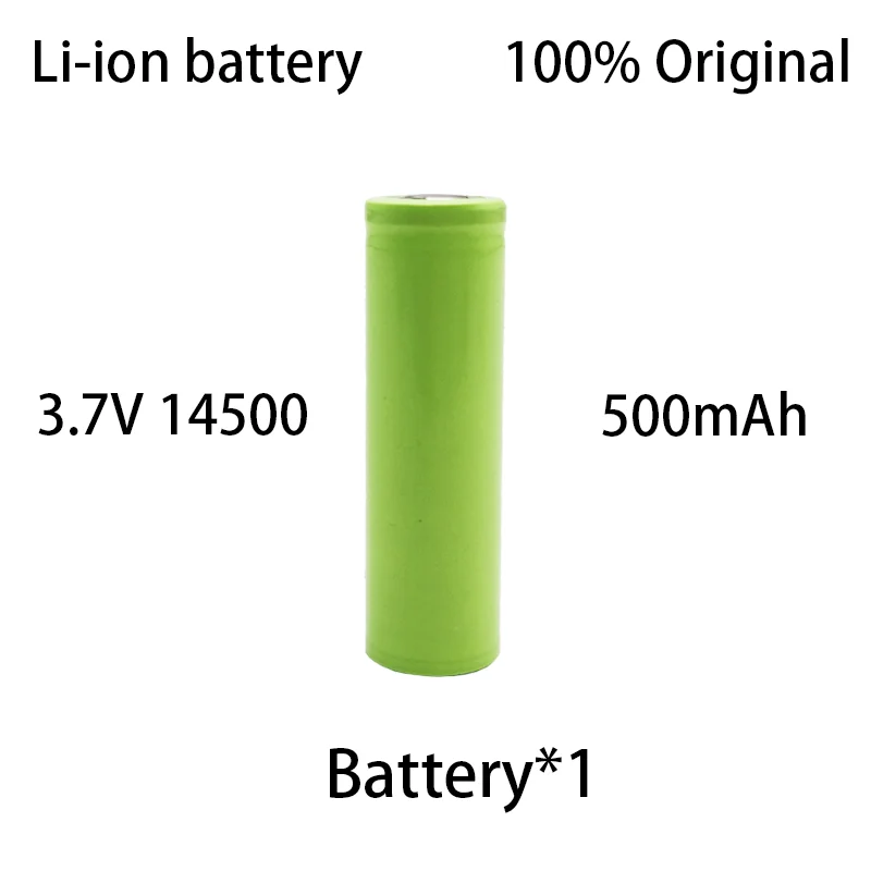 100% original high-quality 14500 lithium battery, high-power 3.7V rechargeable battery, multifunctional and durable 500mAh