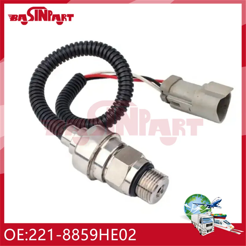 

221-8859 221-8859HE02 Excavator Pump High Pressure Sensor for Caterpillar Cat E320C 325C 329D 385C 390D 330C 345C 365C 385B