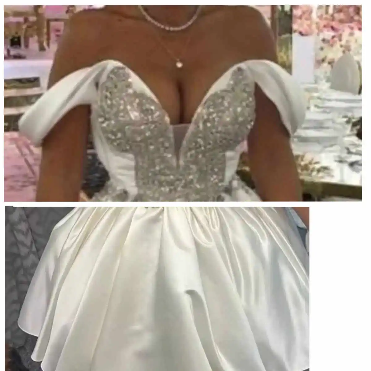 

Luxury Ivory Cocktail Dress Ball Gown Off The Shoulder Cocktail Gowns for Women A Line Sleeveless Beading Party Gown