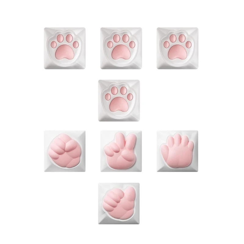 

Colorful Paw Keycaps for Standard Mechanical Keyboards Sublimation Dye Technology Keys Caps for Long-Lasting Dropship