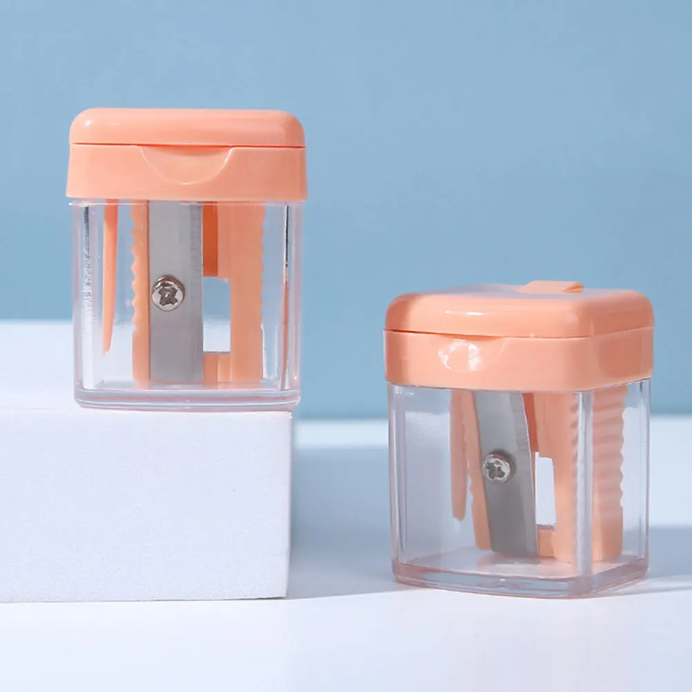 

4pcs Eyebrow Pencil Makeup Tool For Brow Liner Lipstick Pen Single Hole Sharpener Travel Size Abs Lid Pencil Sharpener