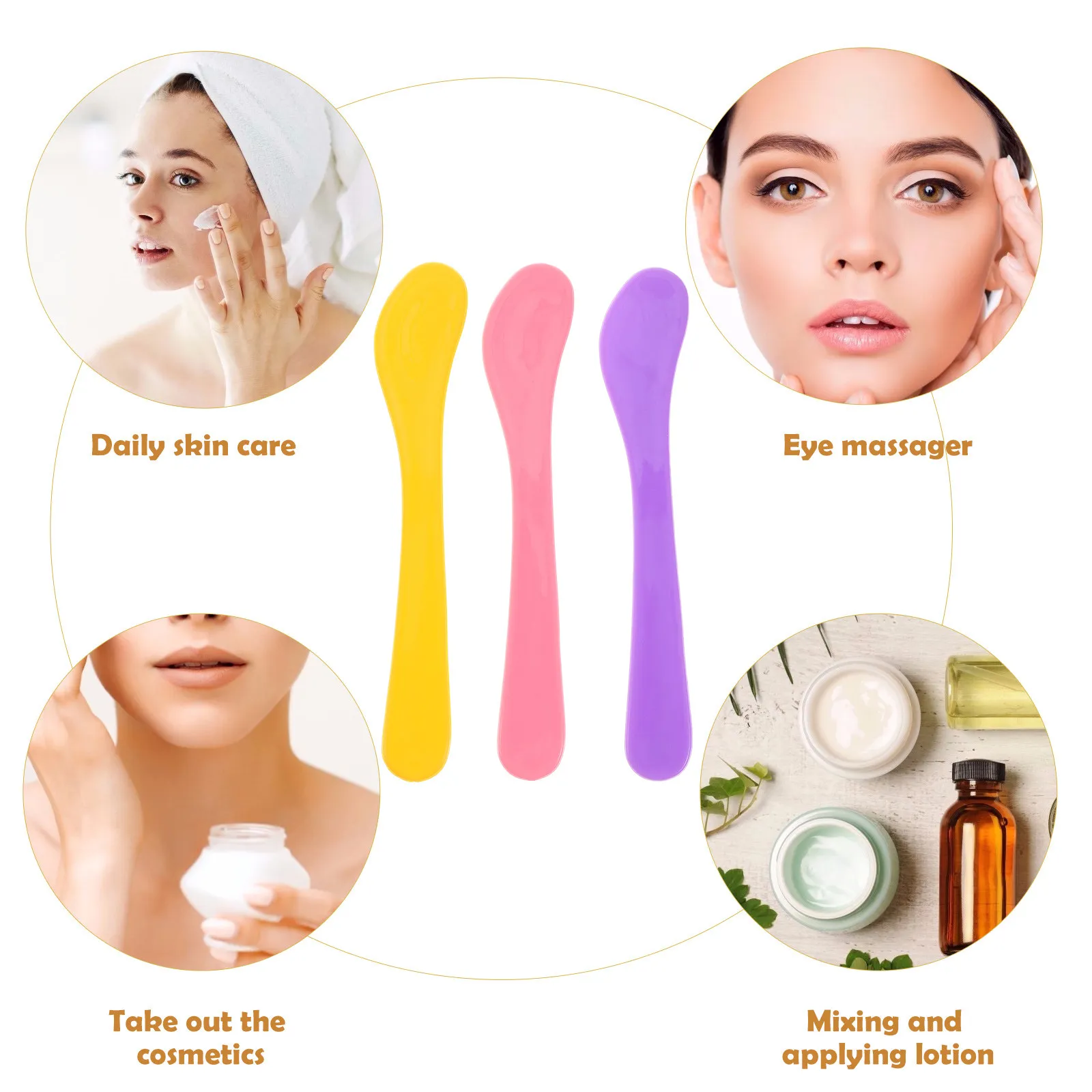 10Pcs Makeup Spatula Plastic Facial Mask Spoon for Face Body Creams Lotions DIY Application Easy Clean Beauty Tool