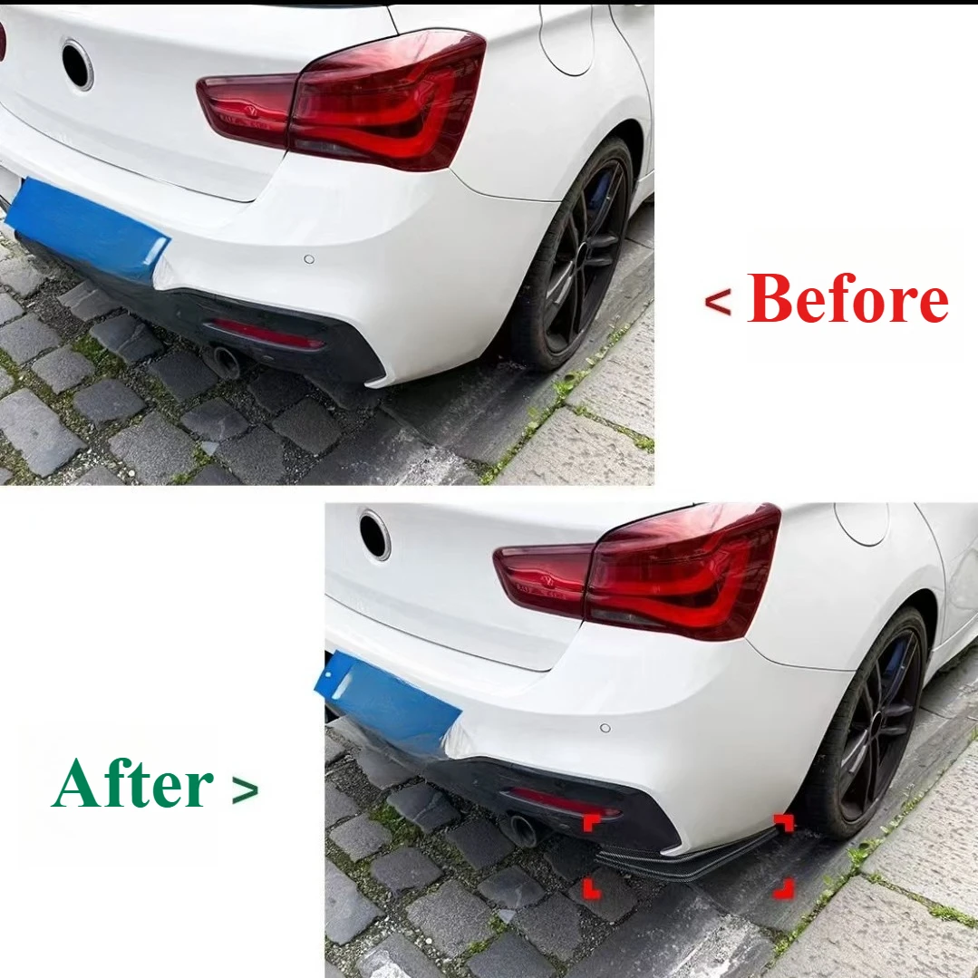 Rear Bumper Side Splitters For Bmw F20 1 Series 118i 120d 120i 125i 2015-2019 Lci M Pack Rear Diffuser Exhaust Pipe Trim