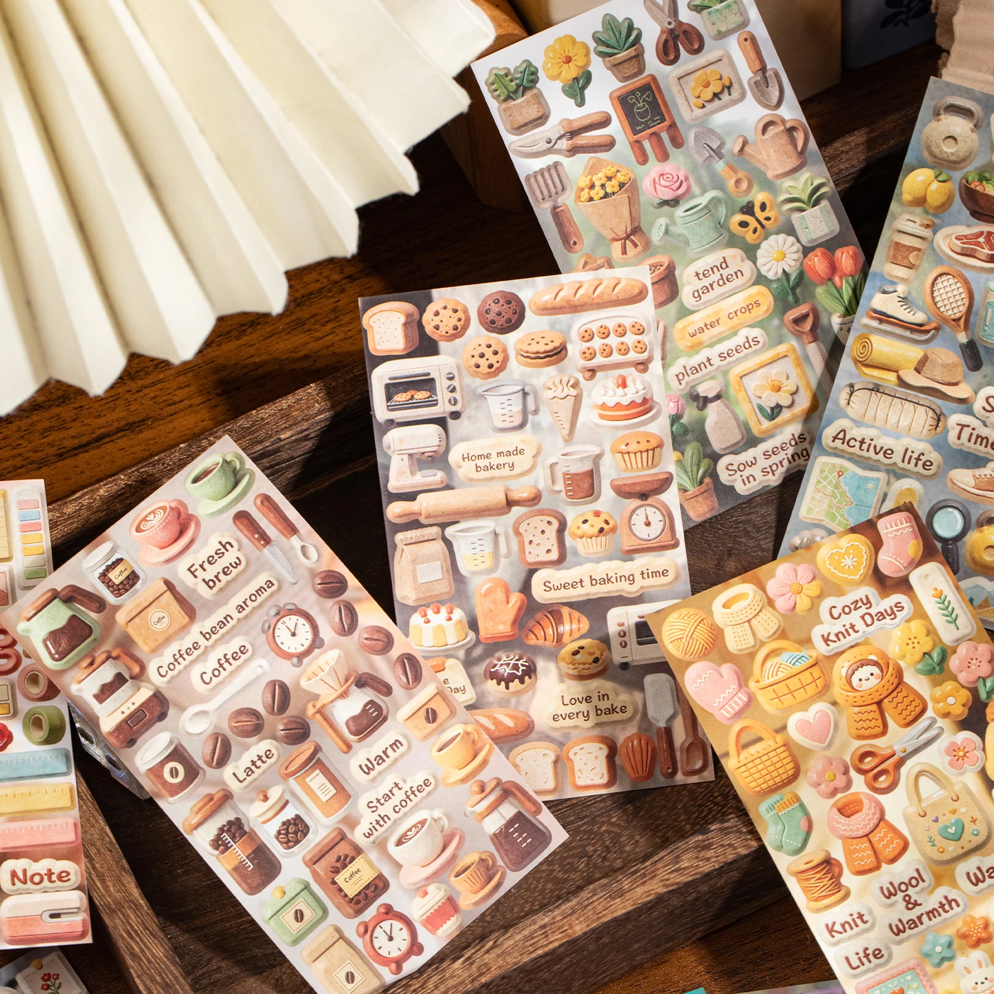 20sheets Warm and Fun Handmade Series Ins Simulation Ceramic Theme Die Cut Sticker Book DIY Diary Aesthetic Stationery Stickers