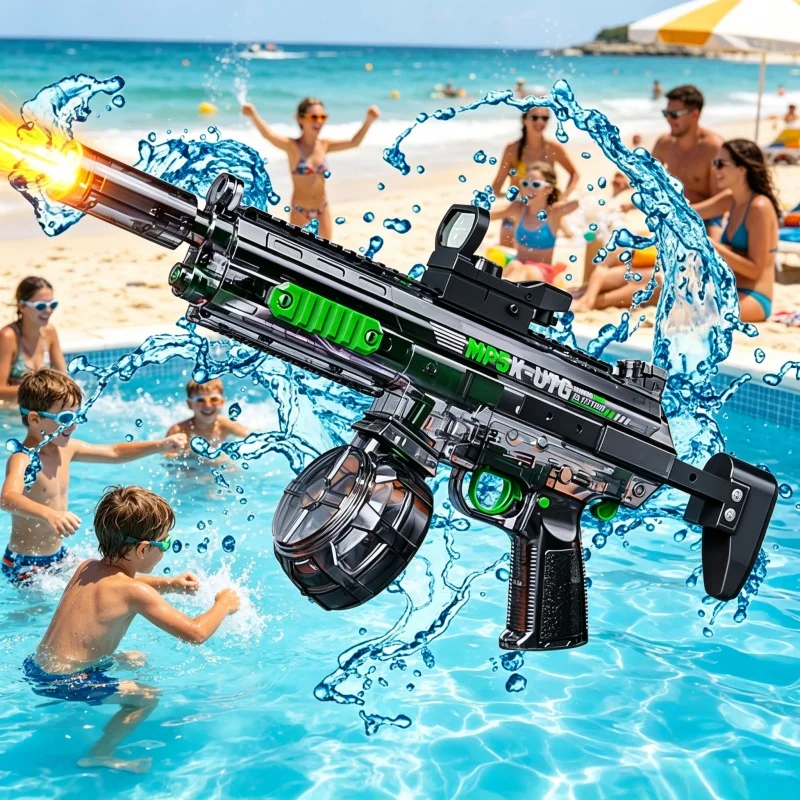 Simulierte Schuss- und Rückstoßfunktion Elektrische Wasserpistolen Spielzeug Kinder Automatische Sensor-Licht-Wasserpistole Sommer Outdoor Strand Kinderspielzeug